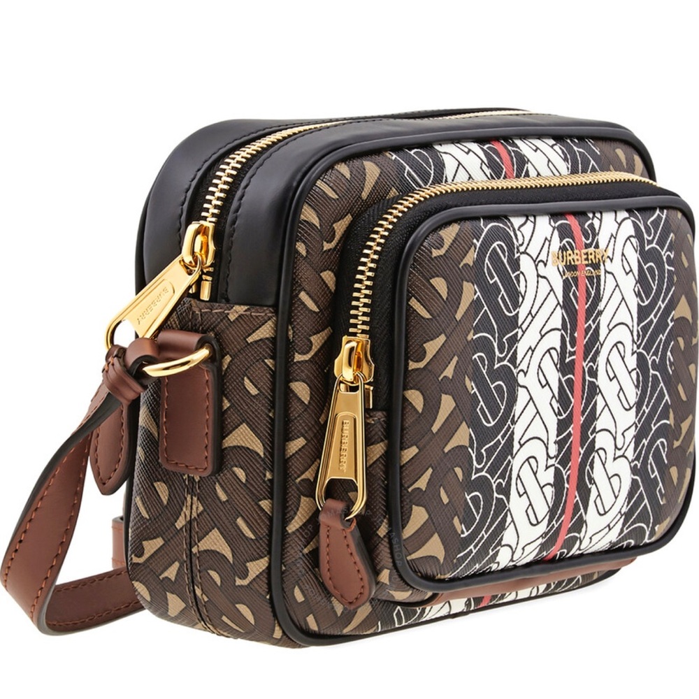 BURBERRY Monogram Stripe E-canvas Camera Bag - Picture 3 of 16